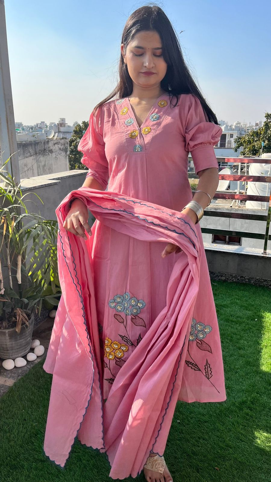 JAIPUR Elegant Pink Floral Kurta Set 🌸✨
