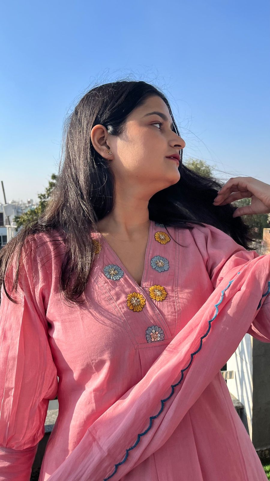 JAIPUR Elegant Pink Floral Kurta Set 🌸✨