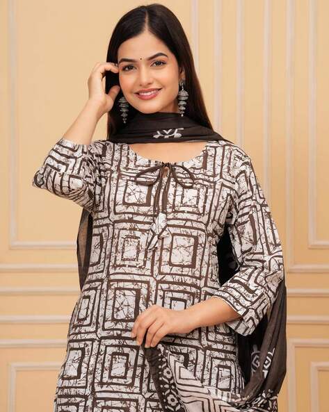 Jaipur Dusky  Procion Printed Suit Set With Dupatta
