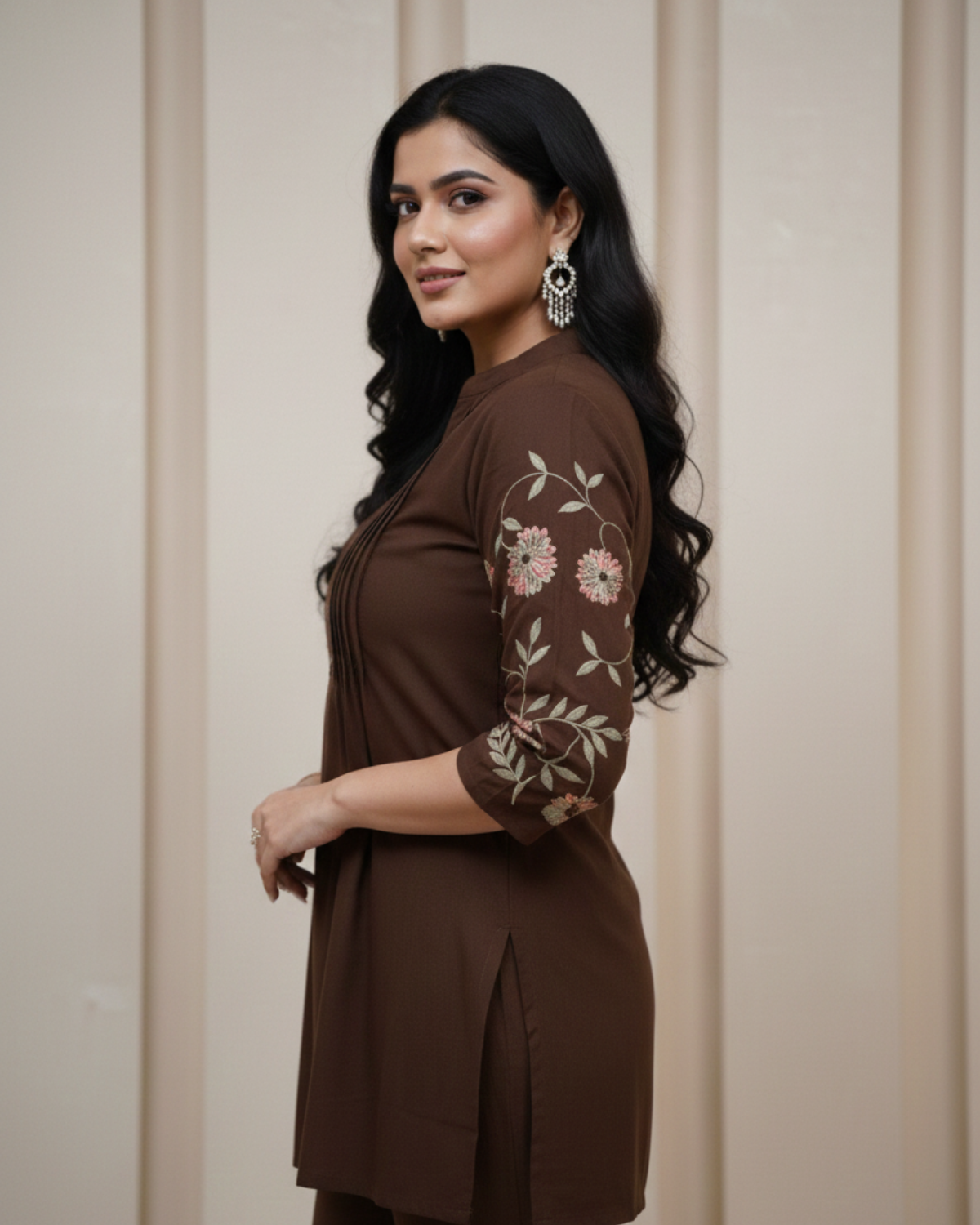 Jaipur Premium Elegant Brown Ethnic Co-Ord Set For Women
