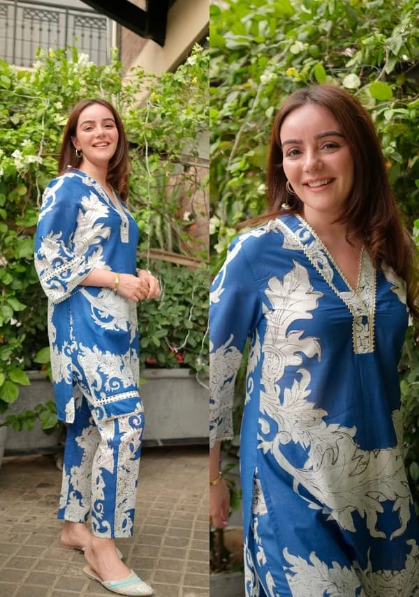 Jaipur Premium Ocean Blue Beautiful Cotton Cord-Set
