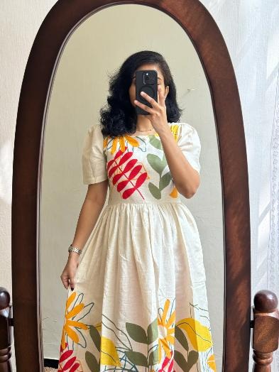 Jaipur Premium Vibrant Floral Print Cotton Dress